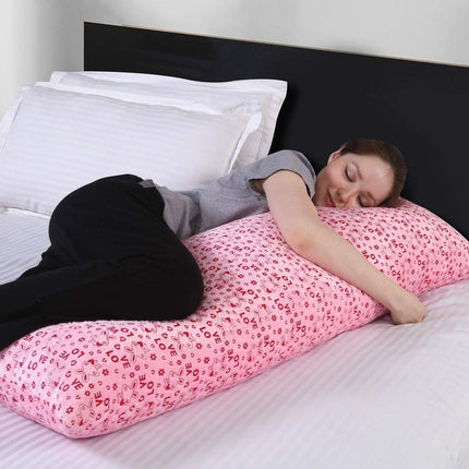 METRON- Full Body Love Hug Long Pillow Size 20”x54” Soft Fibre Filled  Multi-Purpose Sleeping Pillow for All Age  Color Pink  Pack of 1