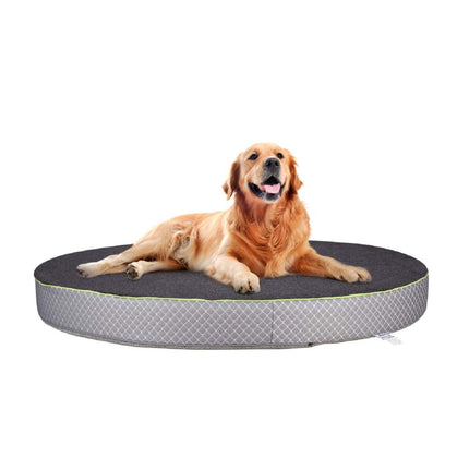 Orthopeadic Pet Bed for Large Dogs | Round Shape | Dark Grey Color | Size Dia 48” Thickness 5” inches | Anti Skid Bottom | Washable Removable Outer Special Sherpa Fabric Cover | Pack of 1