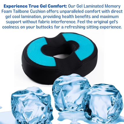 METRON Gel Cool Donut Pillow for Tailbone | Donut Ring Cushion | Piles Pillow for Seat Cushion | Helps in Pregnancy Postpartum Haemorrhoid Fistula Coccyx Pain | Extra Thick & Medium Soft