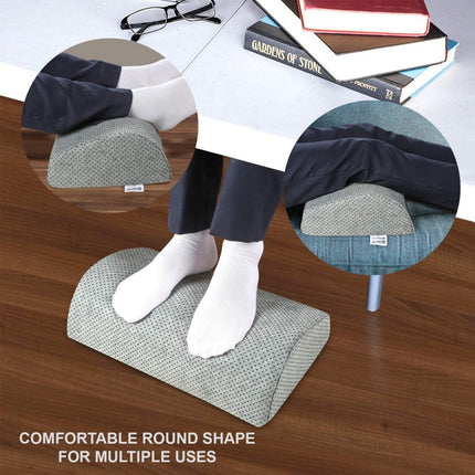 Foot Rest Under Desk Multipurpose Cushion | Antiskid Rubber Dotted Washable Cover | Firm Supportive Sponge | L-17’’ X W-10’’ X H-(5’’-3’’) Inches