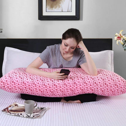 METRON- Full Body Love Hug Long Pillow Size 20”x54” Soft Fibre Filled  Multi-Purpose Sleeping Pillow for All Age  Color Pink  Pack of 1