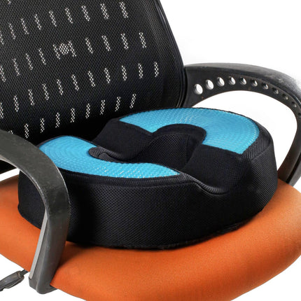 METRON Gel Cool Donut Pillow for Tailbone | Donut Ring Cushion | Piles Pillow for Seat Cushion | Helps in Pregnancy Postpartum Haemorrhoid Fistula Coccyx Pain | Extra Thick & Medium Soft