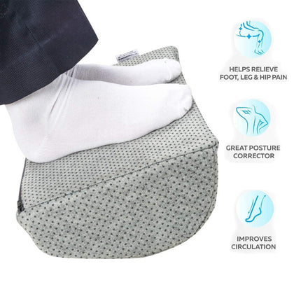 Foot Rest Under Desk Multipurpose Cushion | Antiskid Rubber Dotted Washable Cover | Firm Supportive Sponge | L-17’’ X W-10’’ X H-(5’’-3’’) Inches