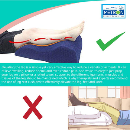 METRON- Contour Lounge Leg Rest Elevator Wedge Pillow Helps in Vascular Sciatica Pain Relief Pregnancy Swelling Feet Orthopedic