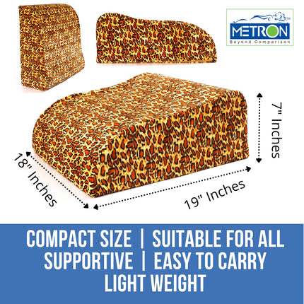 METRON Orthopaedic Bed Wedge Elevated Leg Pillow  Foam Wedge for Leg Elevation Reduces Back Pain & Improves Blood Circulation  Size 20”x18”x8”  Removable & Washable Cover  Pack of 1