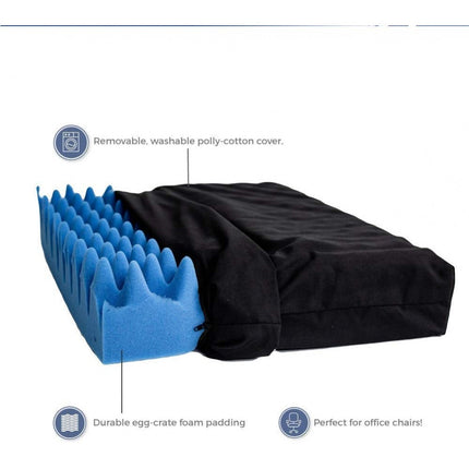 METRON Anti Pressure Sculpted Foam Seat Cushion | Suitable for All Type of Seats Chairs & Wheelchair | Help for Long Hour Comfortable Sitting & Gives Relief in Ulcers Sore |Washable Cover |Color Dark