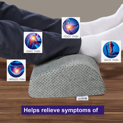 Foot Rest Under Desk Multipurpose Cushion | Antiskid Rubber Dotted Washable Cover | Firm Supportive Sponge | L-17’’ X W-10’’ X H-(5’’-3’’) Inches