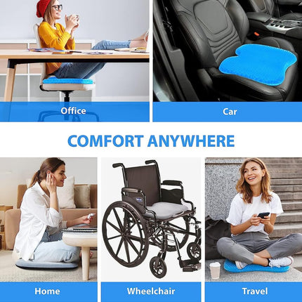 METRON Gel Seat Cushion for Tailbone Pain Relief for Coccyx Back & Lumbar Support Ideal for Professionals Students Teachers & Medical Patients  Pack of 1 Pc with Cover
