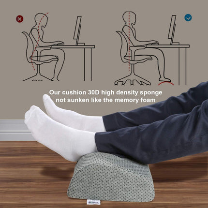 Foot Rest Under Desk Multipurpose Cushion | Antiskid Rubber Dotted Washable Cover | Firm Supportive Sponge | L-17’’ X W-10’’ X H-(5’’-3’’) Inches