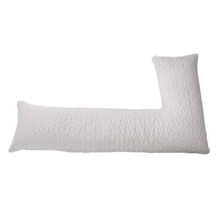 Full Size | L Shape Total Body Pillow with Adjustable Shredded Memory Foam Pillow | Bamboo Derived Viscose Rayon & Polyester Blend Washable Cover