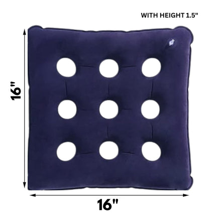 METRON Inflatable Chair Cushion, Portable Chair Pads, Breathable Waffle Cushion, Air Seat Cushion, Tailbone Cushion for Car Office Wheelchair (Light Blue)