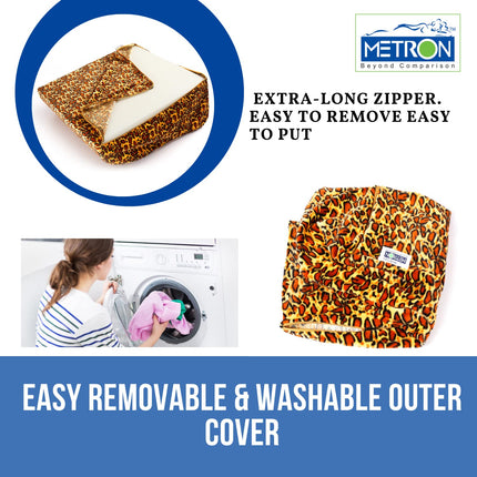 METRON Orthopaedic Bed Wedge Elevated Leg Pillow  Foam Wedge for Leg Elevation Reduces Back Pain & Improves Blood Circulation  Size 20”x18”x8”  Removable & Washable Cover  Pack of 1