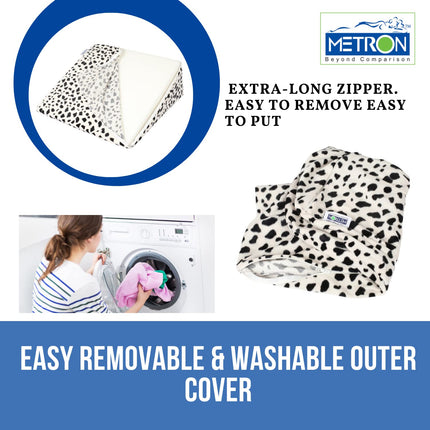 METRON Orthopaedic Bed Wedge Elevated Leg Pillow  Foam Wedge for Leg Elevation Reduces Back Pain & Improves Blood Circulation  Size 20”x18”x8”  Removable & Washable Cover  Pack of 1