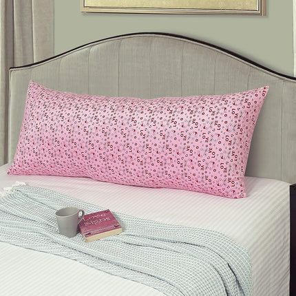 METRON- Full Body Love Hug Long Pillow Size 20”x54” Soft Fibre Filled  Multi-Purpose Sleeping Pillow for All Age  Color Pink  Pack of 1