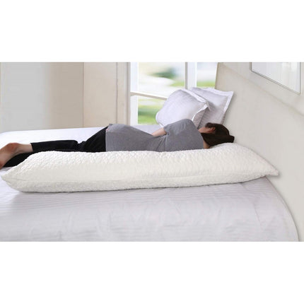 METRON -L Shape Total Body Pillow with Adjustable Shredded Memory Foam - Perfect for Cuddling Snuggling and Maternity | Full Size | Bamboo Derived Viscose Rayon & Polyester Blend Washable Cover