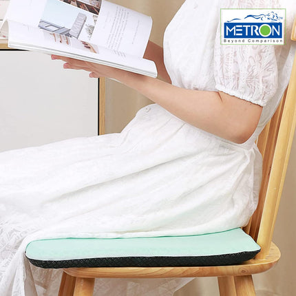 METRON Gel Seat Cushion | Comfortable Support for Extended Sitting | Highly Breathable & Pressure-Relieving | Suitable for Office Chair, Home, Car, Wheelchair | Combo Pack of 2 Pcs with Cover