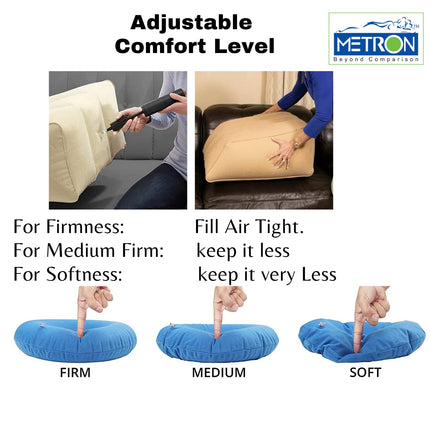 METRON Leg Elevation Pillow for Sleeping | Inflatable Wedge Pillow | Helps in After Surgery Recovery Reducing Swelling & Back Pain | Improves Blood Circulation | Size 22”x19”x11” Inches