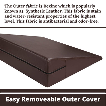 METRON Multipurpose Bed Wedge Pillow for Acid Reflux for Sleeping  Special Rexine Removable Outer Cover  Color Brown  Pack of 1