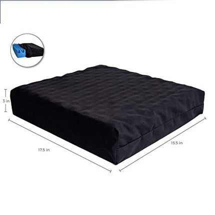 METRON Anti Pressure Sculpted Foam Seat Cushion | Suitable for All Type of Seats Chairs & Wheelchair | Help for Long Hour Comfortable Sitting & Gives Relief in Ulcers Sore |Washable Cover |Color Dark