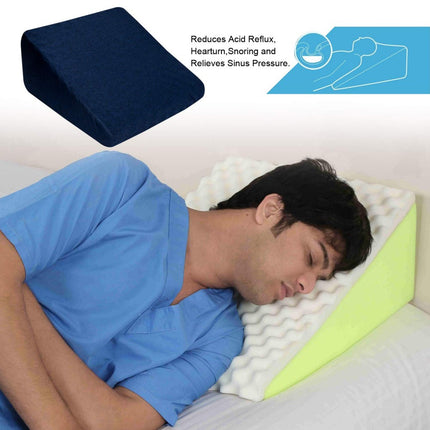 Double Comfort Layer Memory Foam | Top Bed Wedge Pillow For Acid Re-Flux Sleeping | L - 18'' X W- 18'' X H - 10'' Inches