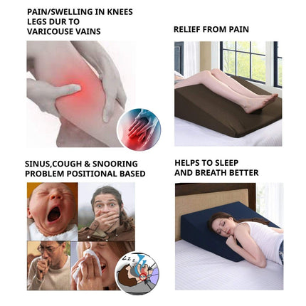 Wedge Pillow for Acid Reflux for Sleeping | Full Pure Gel Memory foam Soft Supportive | L - 28'' X W - 24'' X H - 8'' Inches