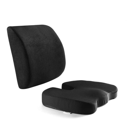 Soft Seat Cushion & Lumbar Support for Office Chair, Car, Wheelchair, Memory Foam Pillows, |Washable Covers| Pack of 2 pcs