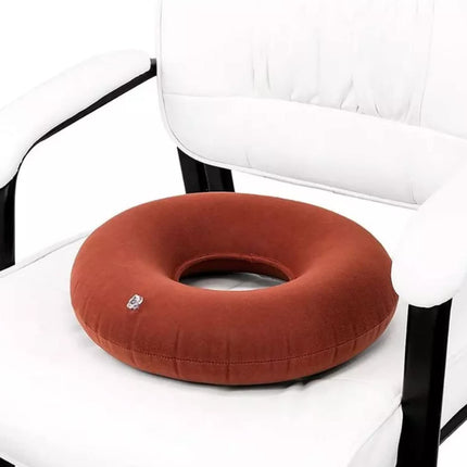 METRON Inflatable Donut Seat Cushion for Haemorrhoids Piles Fistula Postpartum Post Surgery 15-inch Diameter Ring Shape Air Donut Pillow for Tailbone Pain Relief  for Office Car Home Travel