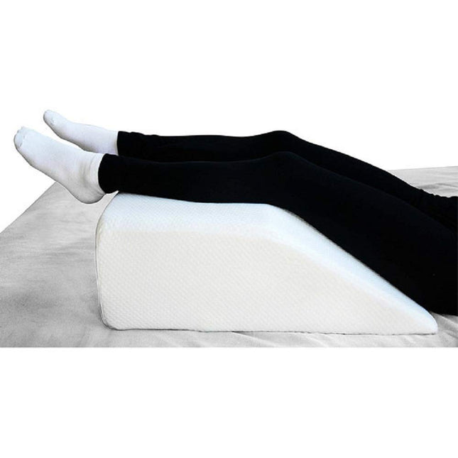 Metron Medium Size  Orthopedic Bed Wedge Elevated Leg Pillow Foam Wedge for Leg Elevation reduces backpain & improves Blood Circulation  Firm Supportive Washable Removable CoverWhite Pack of 1