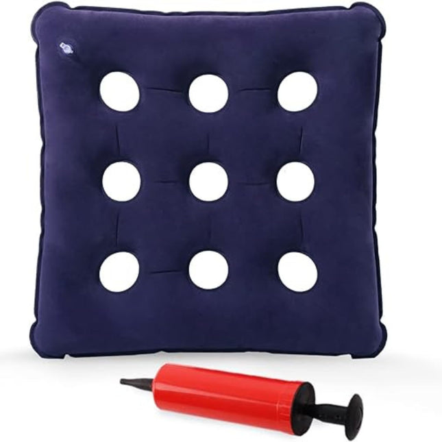 METRON Inflatable Chair Cushion, Portable Chair Pads, Breathable Waffle Cushion, Air Seat Cushion, Tailbone Cushion for Car Office Wheelchair (Light Blue)