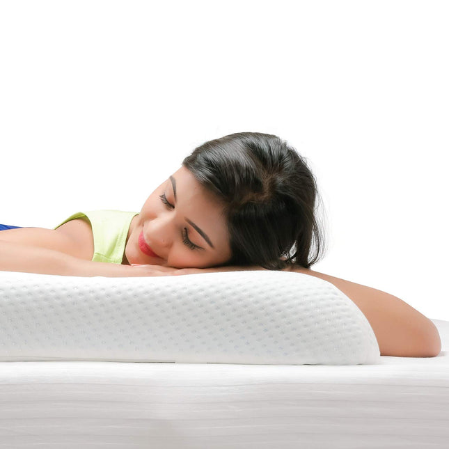 METRON Cervical Memory Foam Contour Pillows for Neck and Shoulder Pain, Ergonomic Orthopedic Sleeping Support Pillow for Side Sleepers, Back and Stomach Sleepers (Washable White Cover)