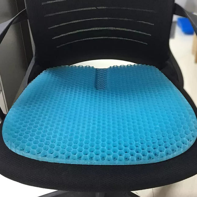 METRON Tailbone Pain Relief Gel Seat Cushion for Sitting Long Hours |Breathable & Supportive | Double Honey Comb Design | with Non-Slip Cover | Suitable for All Type of Chairs