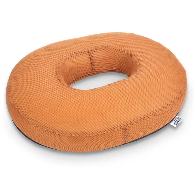 METRON Donut Ring Cushion Pillow for Piles  Orthopedic Firm Support for Coccyx Hemorrhoids Pain Relief during Pregnancy  Seat Chair Pillow for Tailbone Fistula  Washable Breathable Cover  Color Tan