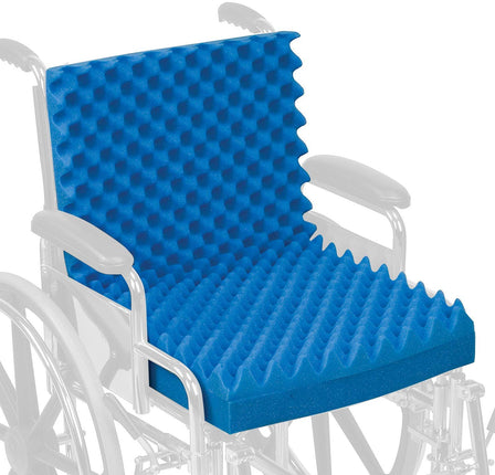 METRON Anti Pressure Egg Crate Sculpted Foam Seat Cushion  Suitable for All Type of Chairs with Back & Wheelchair  Help for Long Hour Comfortable Sitting with Washable Cover Color Blue