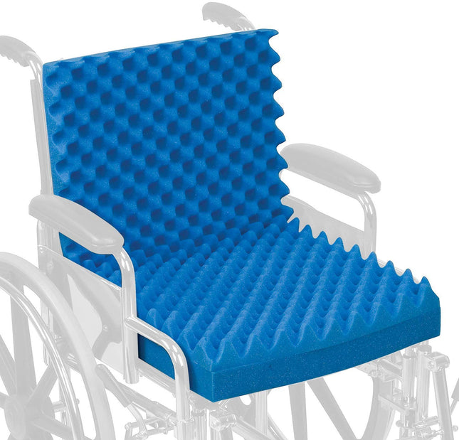 METRON Anti Pressure Egg Crate Sculpted Foam Seat Cushion  Suitable for All Type of Chairs with Back & Wheelchair  Help for Long Hour Comfortable Sitting with Washable Cover Color Blue