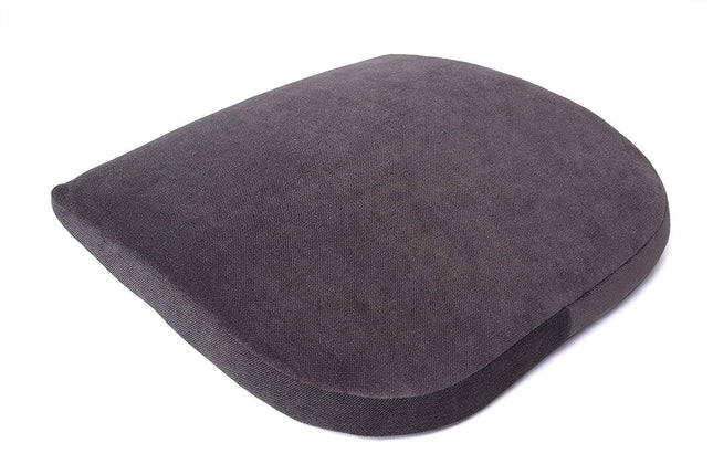 METRON Slim Memory Foam Multi-Purpose Lumbar Back Support Pillow Seat Cushion (15 x 12 inch, Grey)