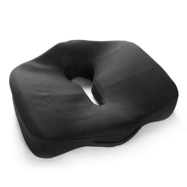 METRON Memory Foam Soft Donut Seat Cushion for Lower Back Tailbone Sciatica Coccyx Hemorrhoid Piles Pain Pressure Relief for Office Desk Chair Car Plane Wheelchair  Color-Black