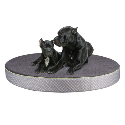 Orthopeadic Pet Bed for Large Dogs | Oval Shape | Dark Grey Color | Anti-Skid Bottom | Washable Removable Outer Secial Sherpa Fabric Cover | Size 48”x36”x5” inches | Pack of 1Pc