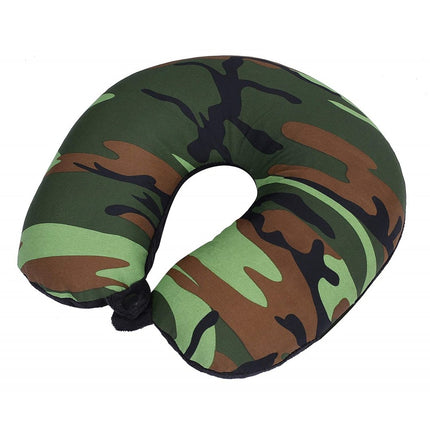 Army Jungle Print Dual Comfort Micro Beads U Shaped Travel Pillow Airplane Car Bus Comfort Head Support Neck & Cervical Pillow