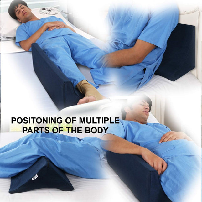 METRON Triangular Body Positioning Wedge Pillow for Bedridden or Person Who Need Side Support While Sleeping |Can be Use to Support Under Knee or Back| Anti Pressure Sore or Bed Sore Cushion