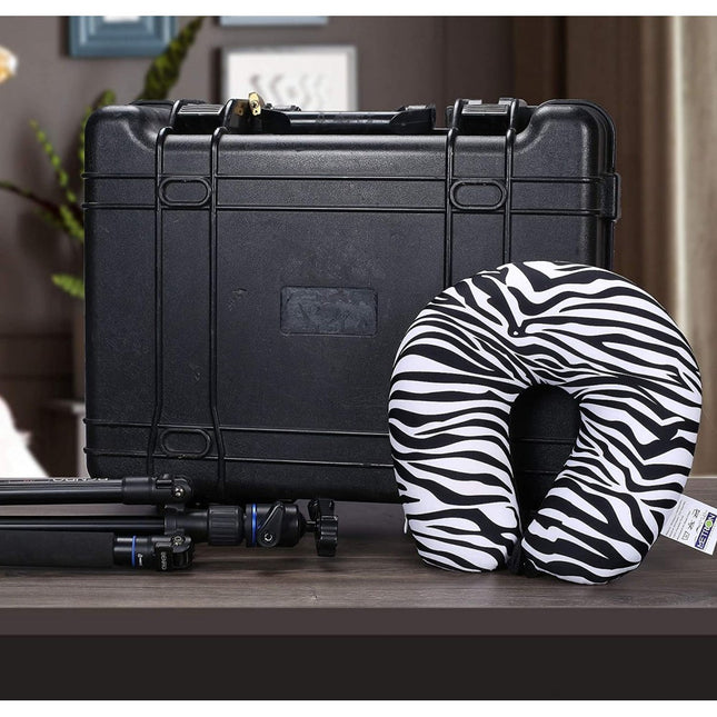 Zebra Print Dual Comfort Micro Beads U Shaped Travel Pillow Airplane Car Bus Comfort Head Support Neck & Cervical Pillow