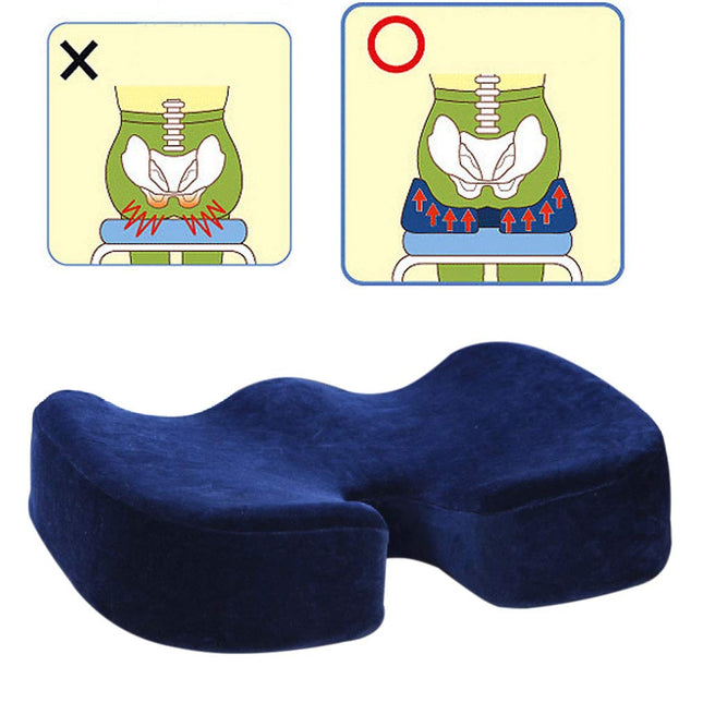 Metron- Orthopedic Memory Foam Seat Tailbone Coccyx Cushion | Car Seat Butt Pillow Hip Support for Office Chair and Wheelchair | Color Black | Pack of 1