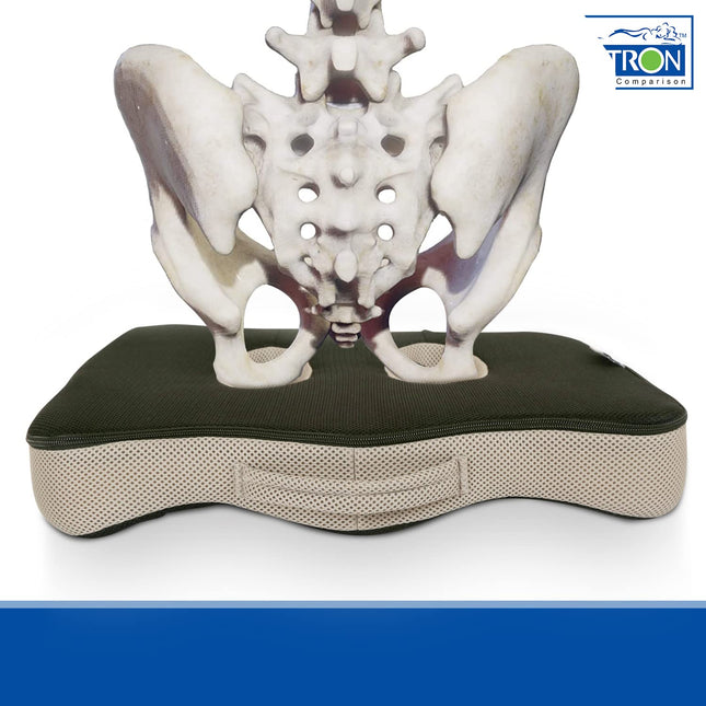 METRON Socket Seat Cushion | Sit Bone Pressure Relief Cushion for Butt Lower Back Hamstrings Hips Ischia Tuberosity & Tailbone |Soft Supportive Memory Foam | Universal & Unisex Fit Size | Pack of 1