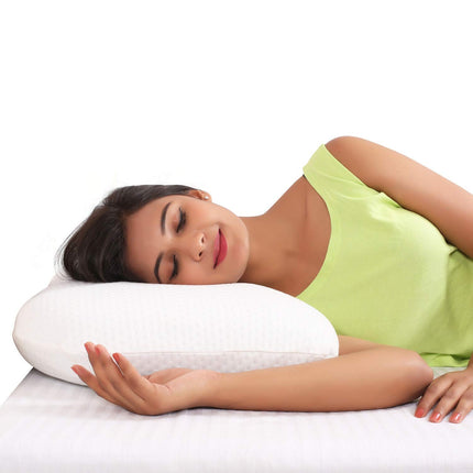 METRON Cervical Memory Foam Contour Pillows for Neck and Shoulder Pain, Ergonomic Orthopedic Sleeping Support Pillow for Side Sleepers, Back and Stomach Sleepers (Washable White Cover)