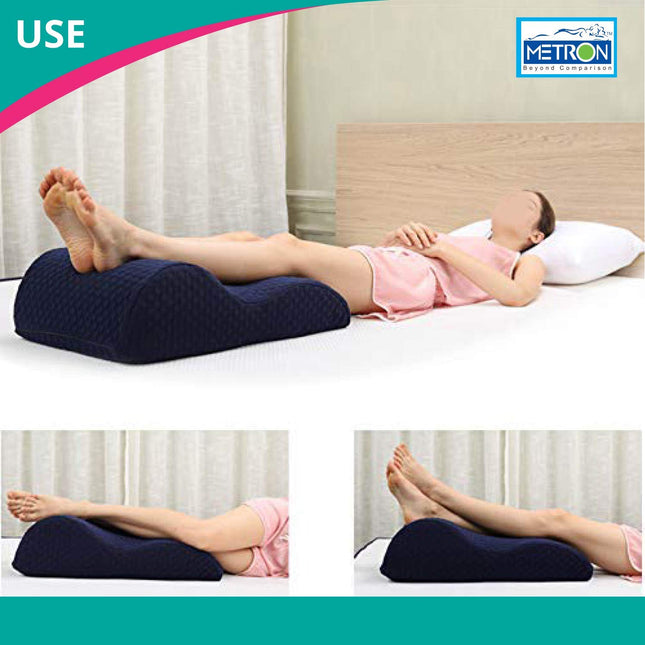 METRON- Contour Lounge Leg Rest Elevator Wedge Pillow Helps in Vascular Sciatica Pain Relief Pregnancy Swelling Feet Orthopedic