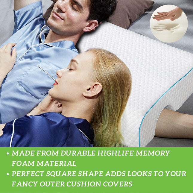 METRON Left Hand Side  Couple Hug Arm Hand Pressure Love Pillow for Sleeping for Husband & Wife Perfect  Size-25.5 X 18 X 4.5 Inches  Pack of 1  Memory Foam White