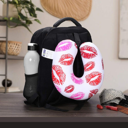 Abstract Line Circle Dual Comfort Micro Beads U Shaped Travel Pillow Airplane Car Bus Comfort Head Support Neck & Cervical Pillow