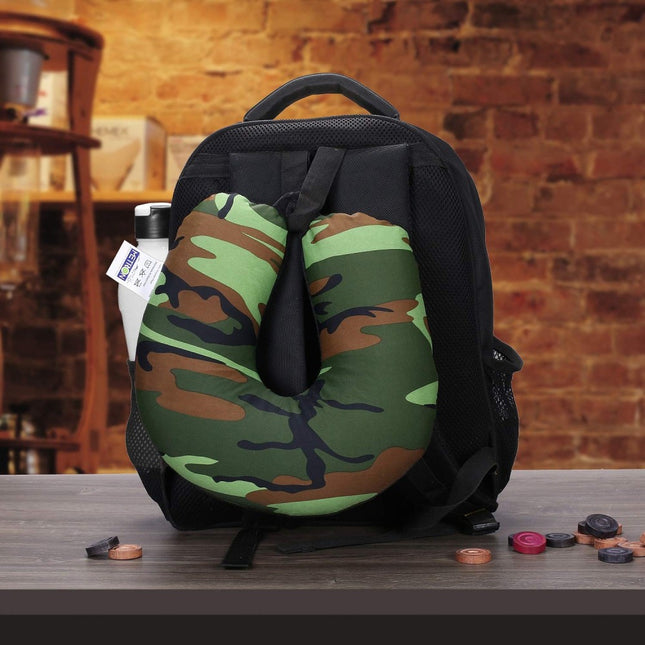 Army Jungle Print Dual Comfort Micro Beads U Shaped Travel Pillow Airplane Car Bus Comfort Head Support Neck & Cervical Pillow