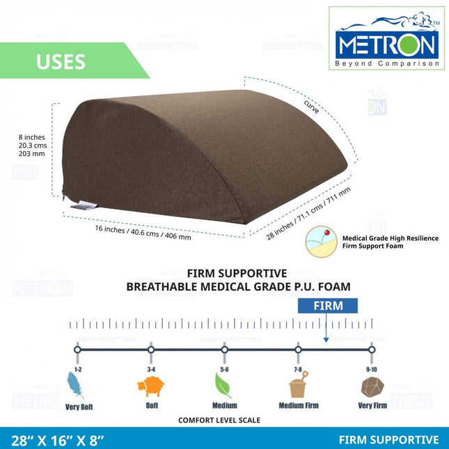 Ergonomic Lounge MultiPurpose Firm Support Wedge Pillow For Acid Reflux | L - 28'' X W - 16'' X H - 8'' Inches