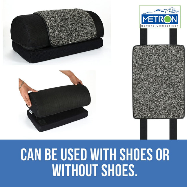 Adjustable Foot Rest Stool for Under Desk with Removable Interloop Cushion Rubber Mat | Relieve Foot Pain and Improves Blood Circulation | Two Height Options 5” & 7” | Washable Cover | Pack of 1