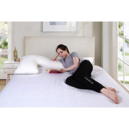Full Size | L Shape Total Body Pillow with Adjustable Shredded Memory Foam | Perfect for Cuddling, Snuggling and Maternity | L – 54'' X W – 20'' Inches
